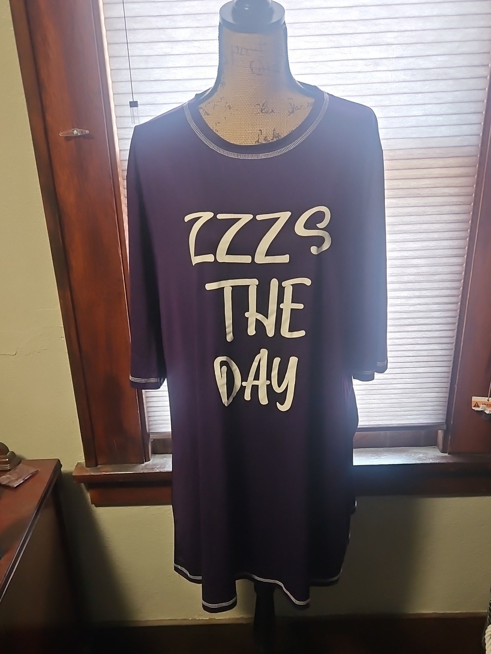 Purple Graphic Sleep Shirt - ZZZ's The Day